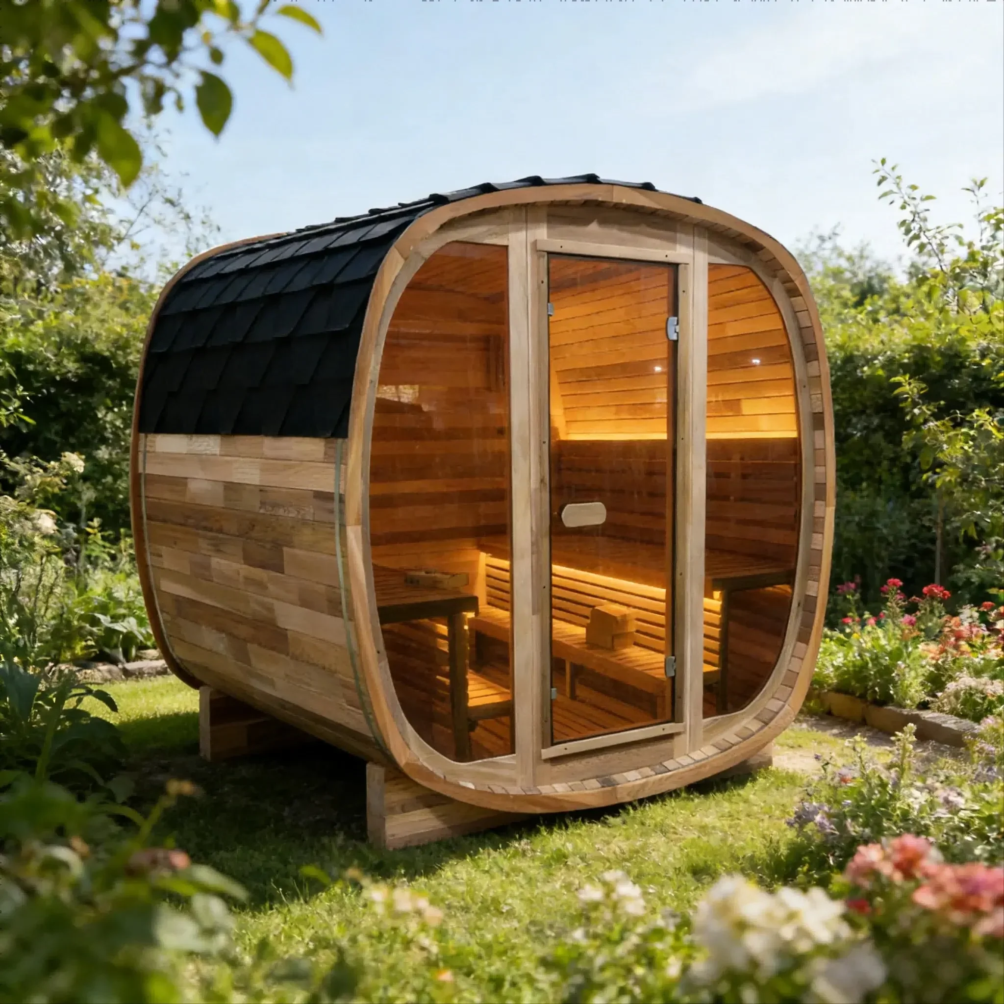 4-6PersonTintedGlassPanelandRedCedarOutdoorSquareTraditionalSteamSauna_Weather-ResistantSolidWoodSauna_5.webp