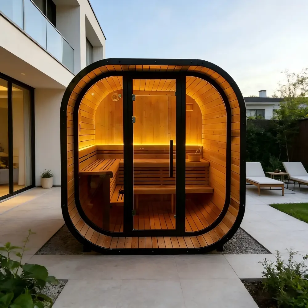 4-6 Person Obsidian ThermoSpruce Outdoor Sauna Cabin
