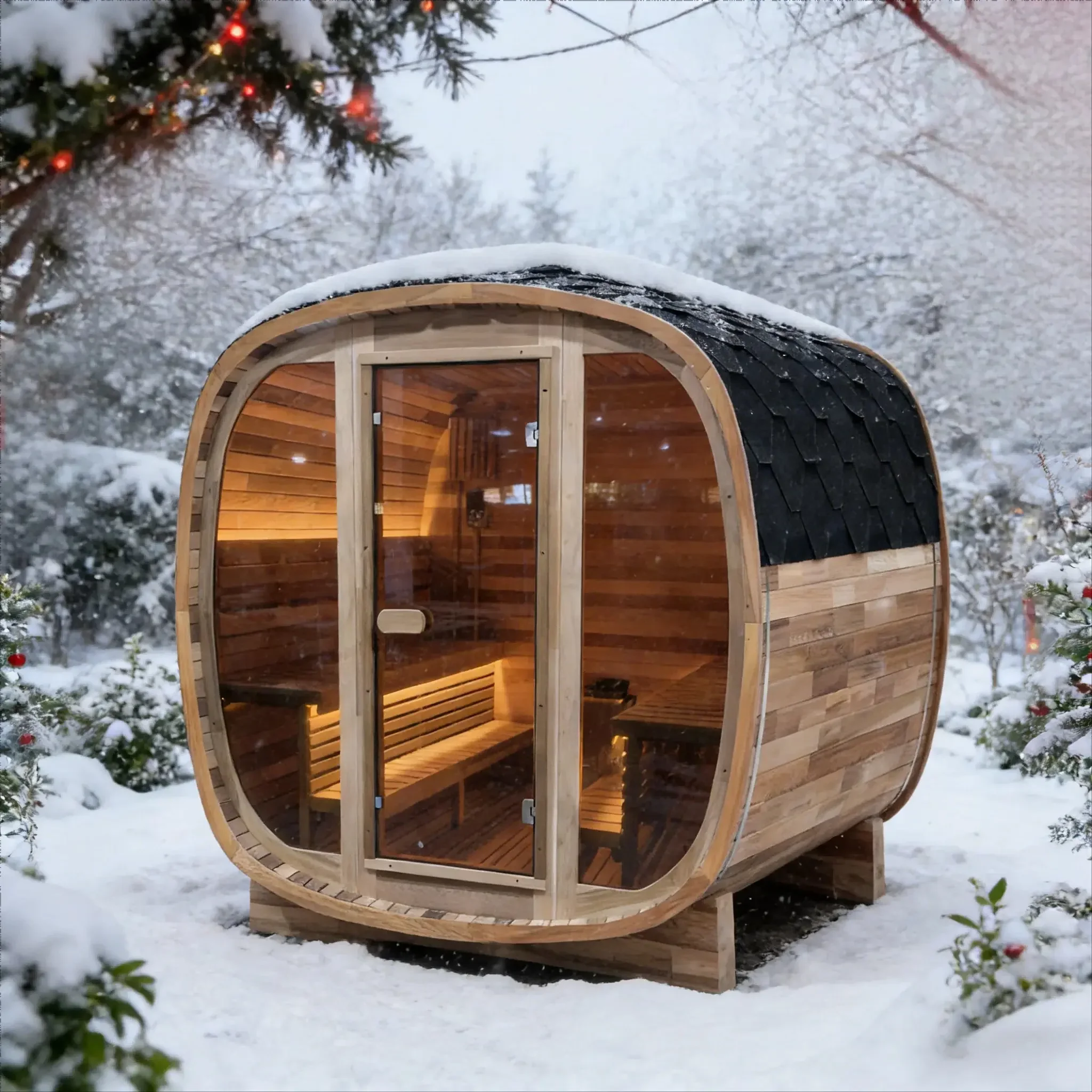 4-6PersonTintedGlassPanelandRedCedarOutdoorSquareTraditionalSteamSauna_Weather-ResistantSolidWoodSauna_2.webp