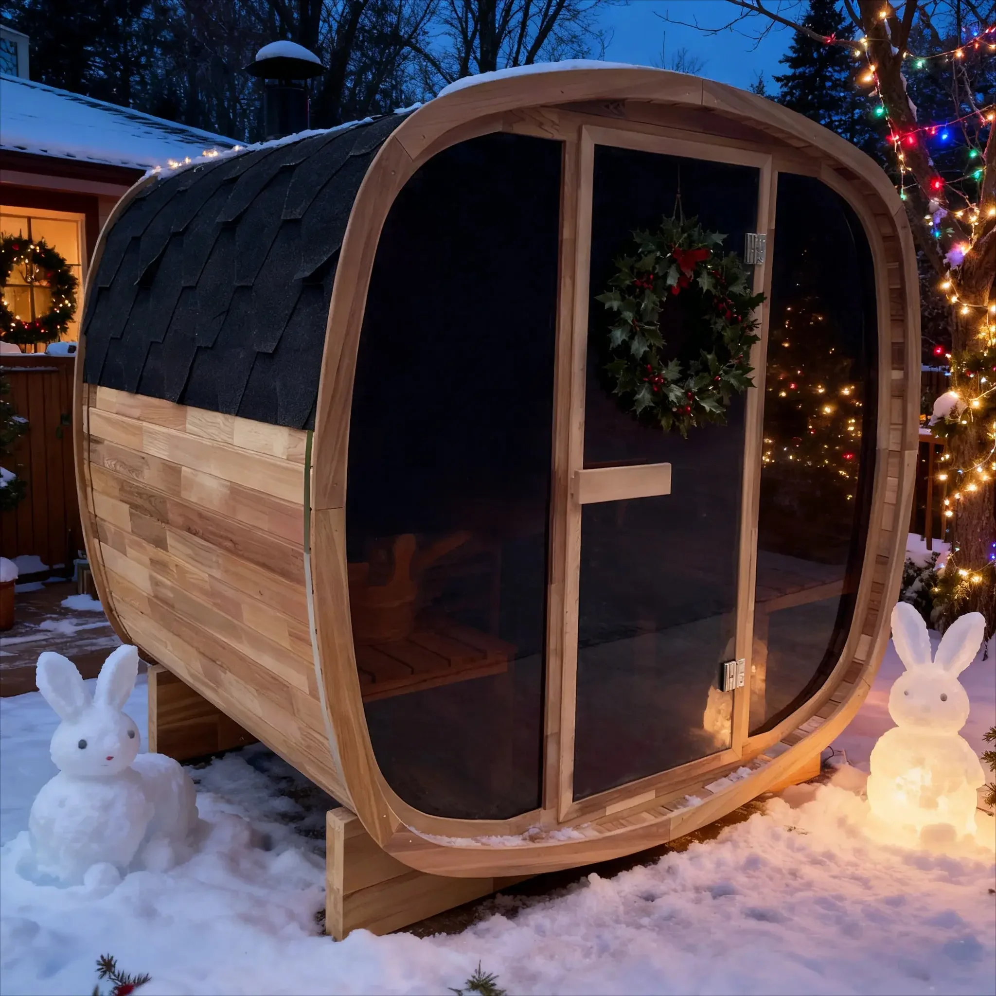 4-PersonPremiumCanadianRedCedarOutdoorTraditionalSteamSaunawithTintedGlassPanelsSpaciousBackyardHomeSaunaRoomforFamily_FriendWellnessGatherings_4.webp