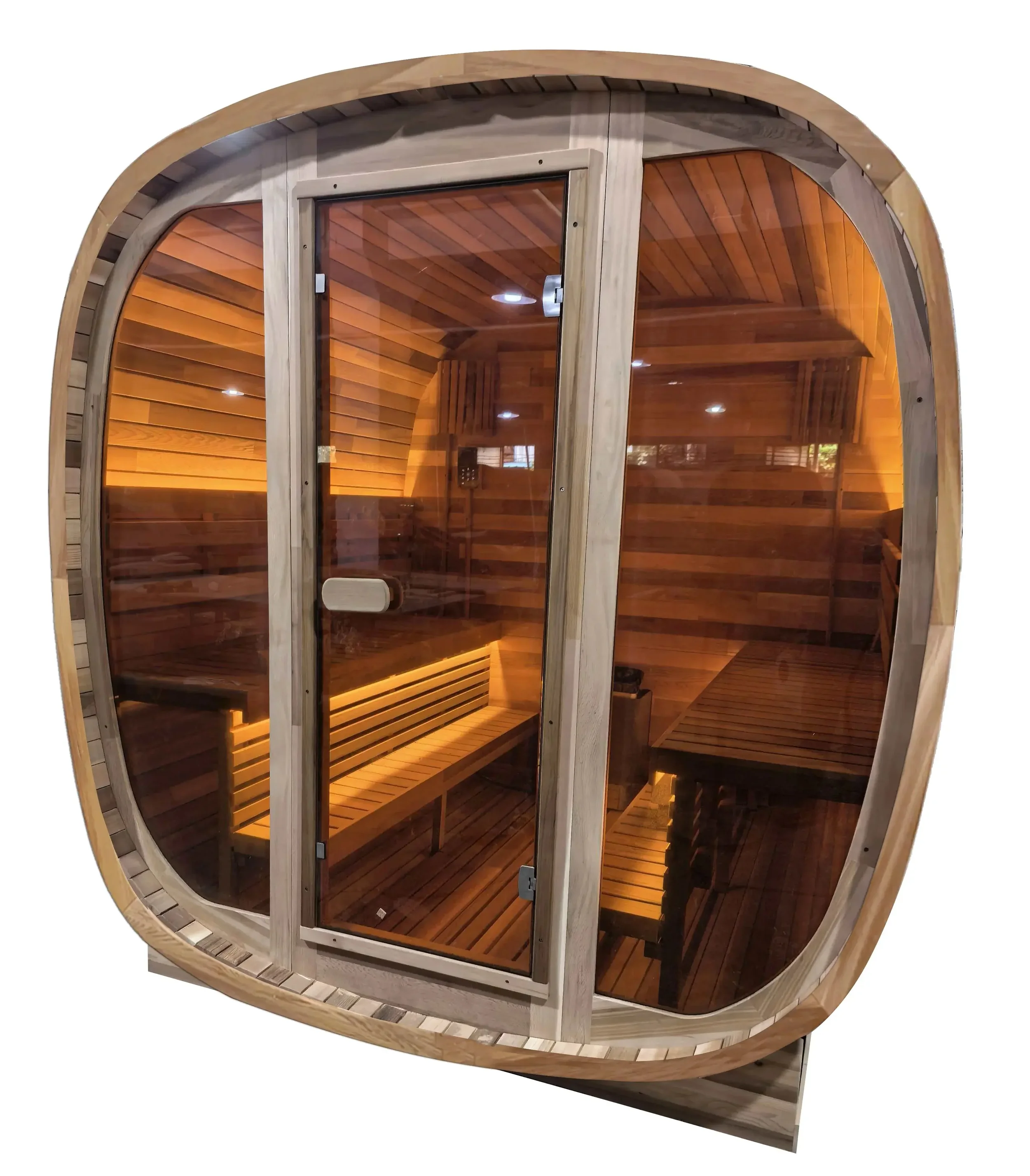 4-6PersonTintedGlassPanelandRedCedarOutdoorSquareTraditionalSteamSauna_Weather-ResistantSolidWoodSauna_4.webp