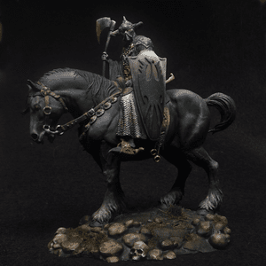 Fantasy miniature being painted by hand