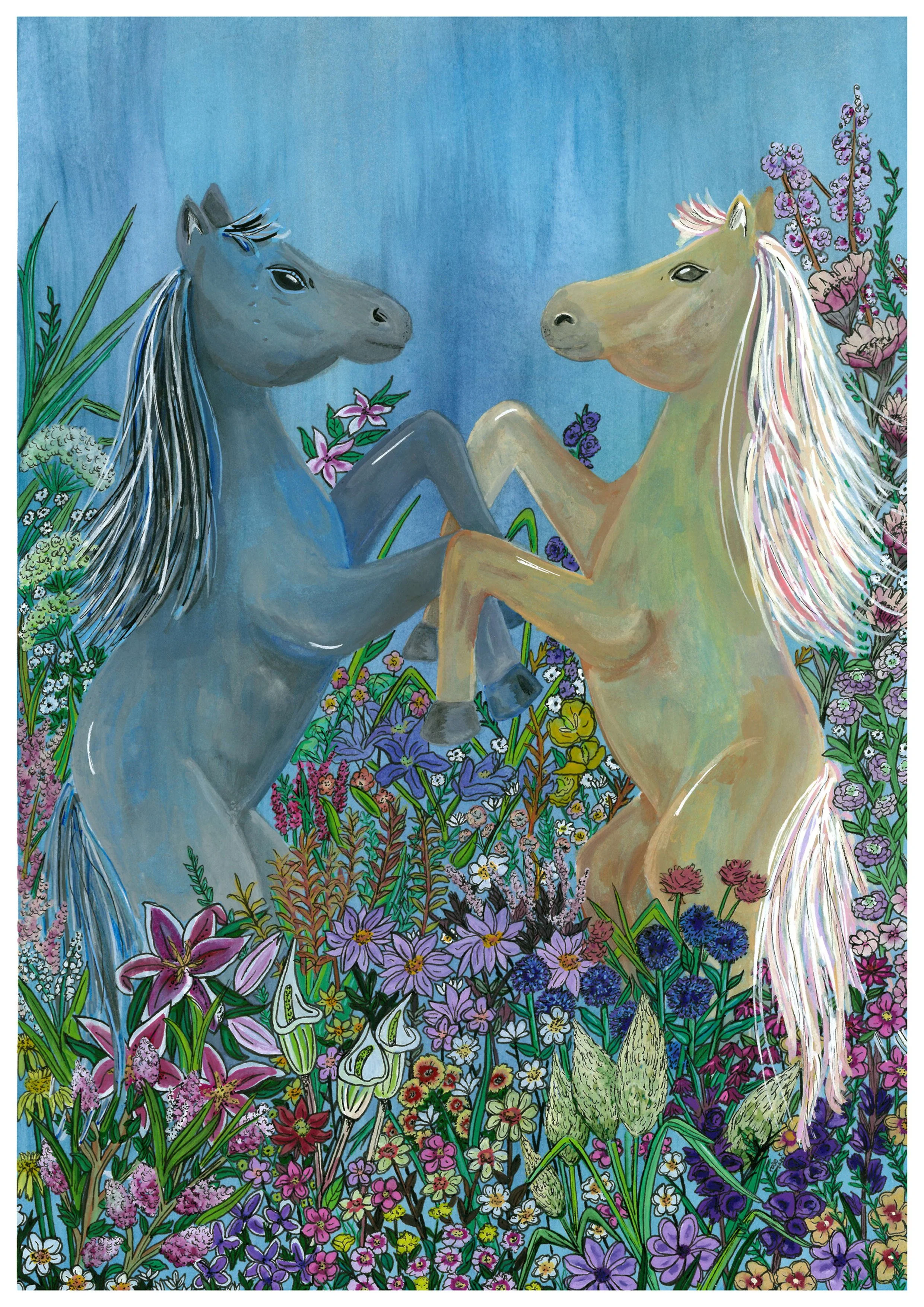 'Aurora Florealis' - Watercolour x Posca pen (2024)