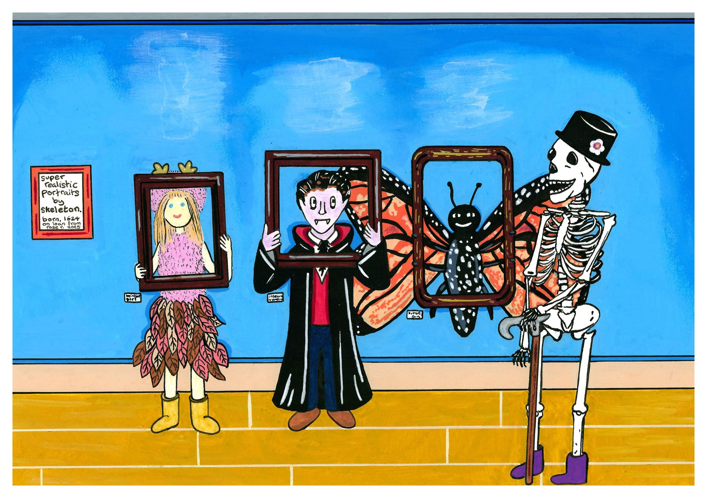 'Uncle Skeleton's Unorthodox Portrait Gallery' - Posca Pen (2025)