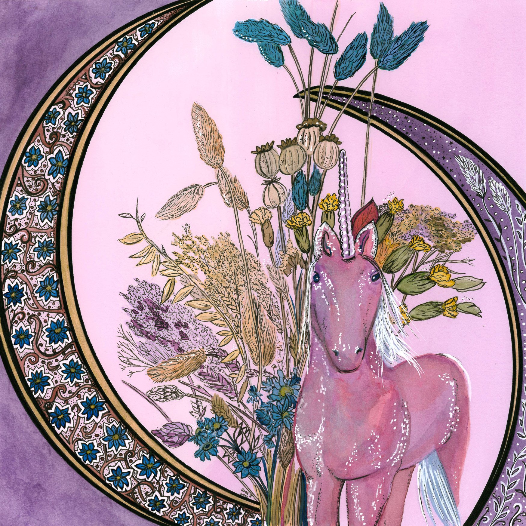 'Hunter's Moon' - Watercolour x Posca (2023)