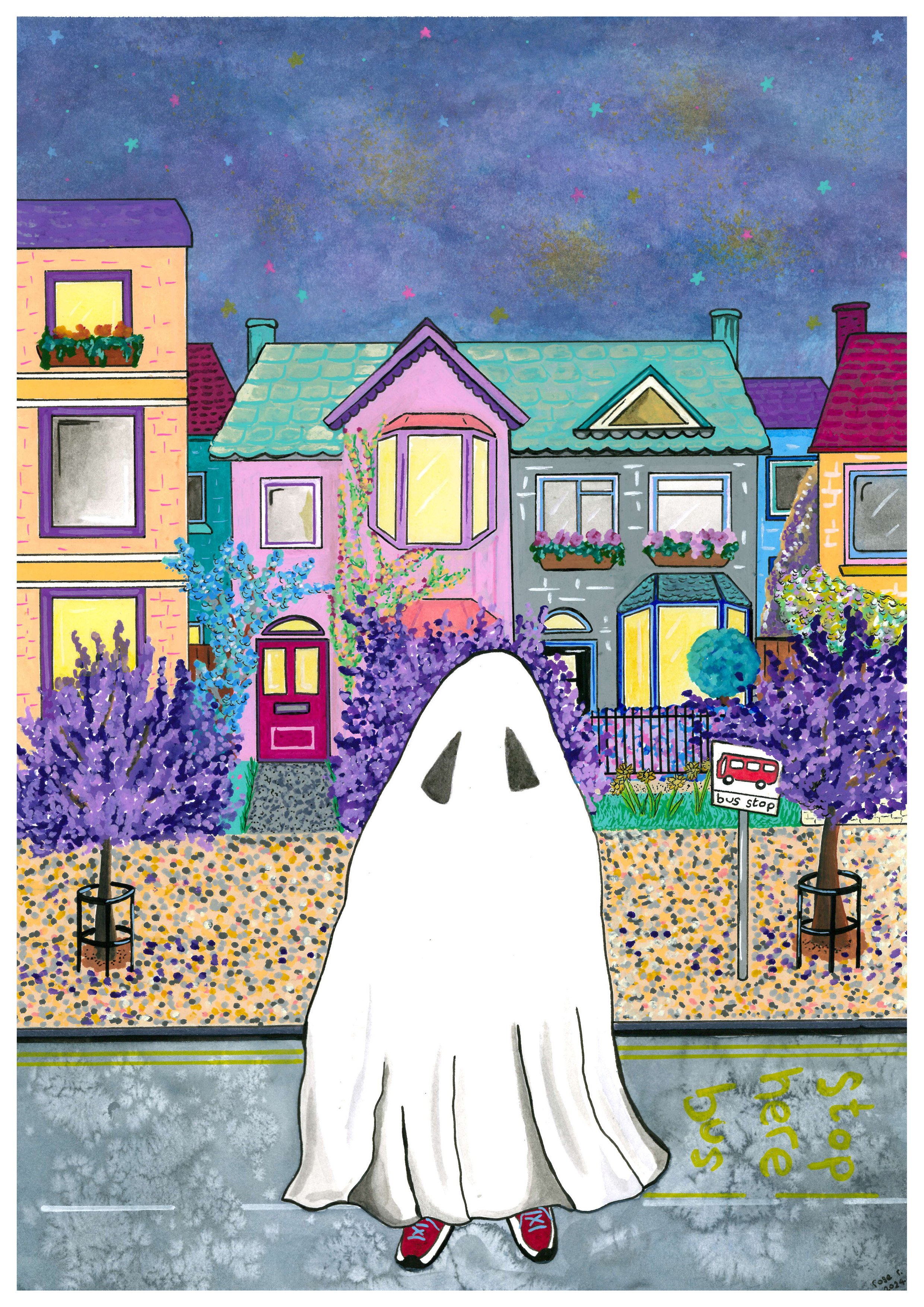 'I Love My Land I Hate My Land I Love My Land' - Watercolour x Posca Pen (2024)