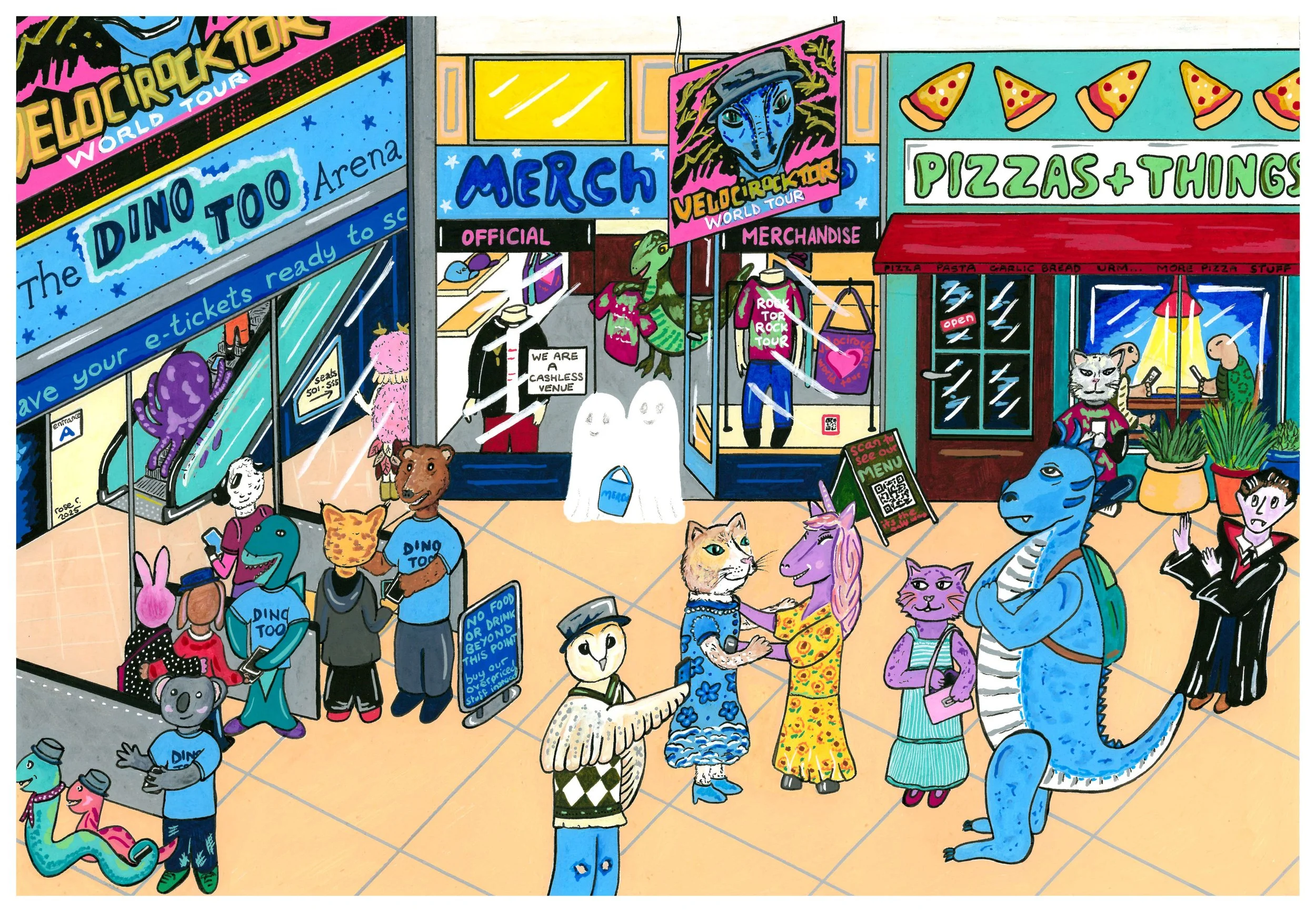 'Dragon Misses Paper Gig Tickets' - Posca Pen (2025)