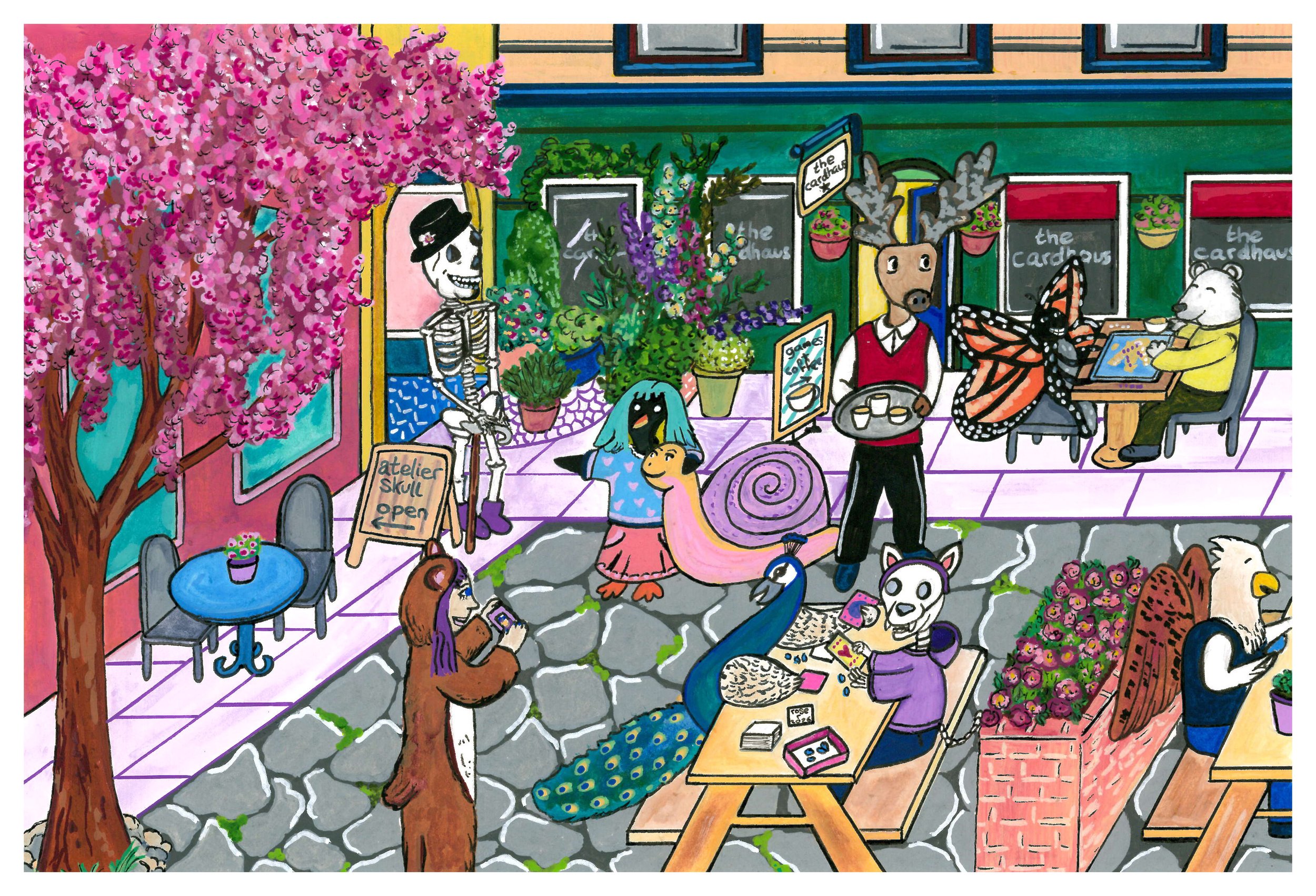 'Atelier Skull and The Cardhaus' - Posca pen (2026)