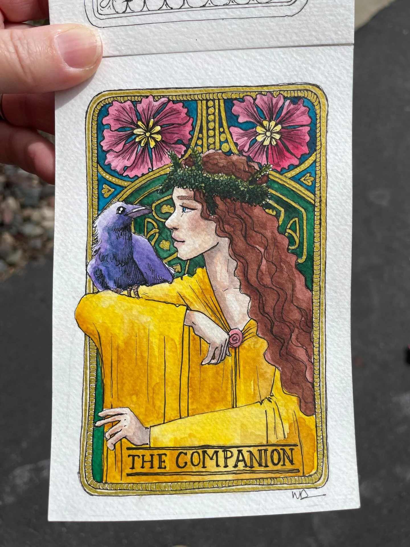 Another one!

#tarotcard #watercolor #corvid #companion #mucha
