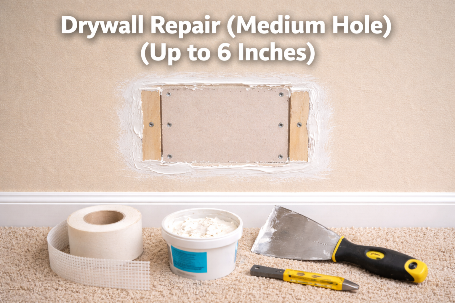 Drywall Repair (Medium Hole) (Up to 6 Inches)