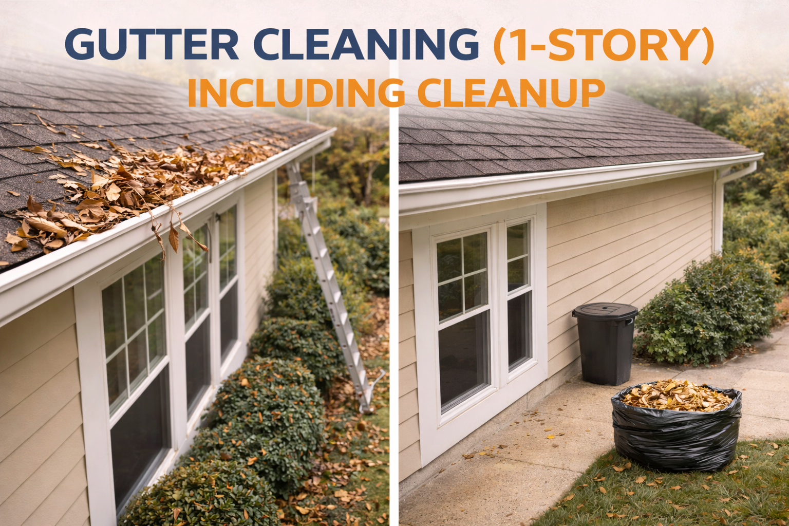 Gutter Cleaning (1-Story) Including Cleanup