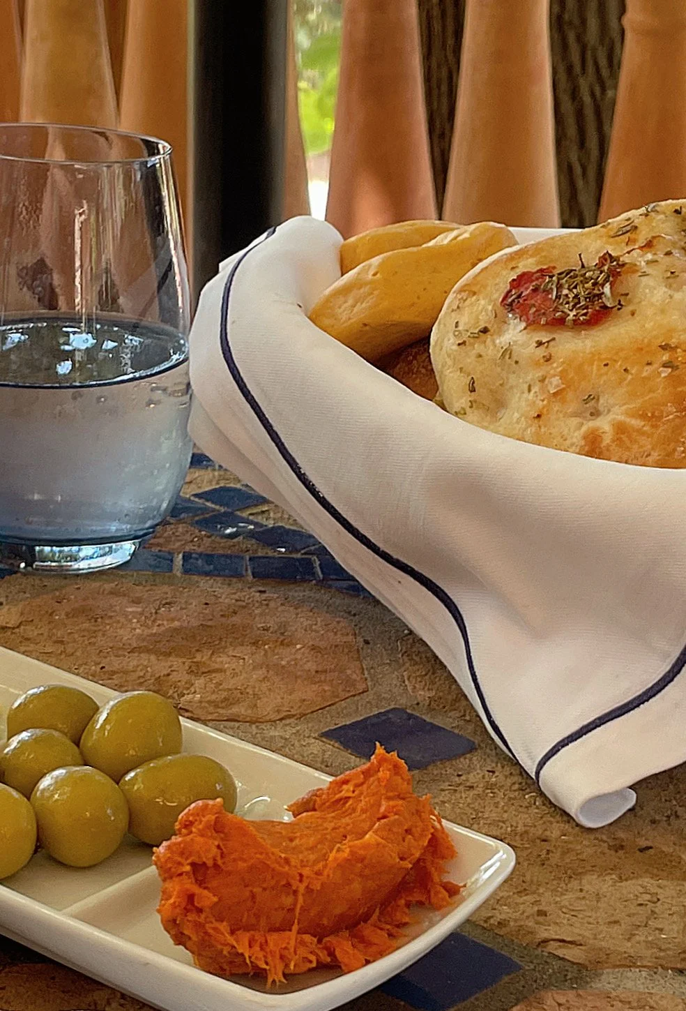 A delicious selection of tapas on the terrace at Restaurante Miró at La Residencia, Deià