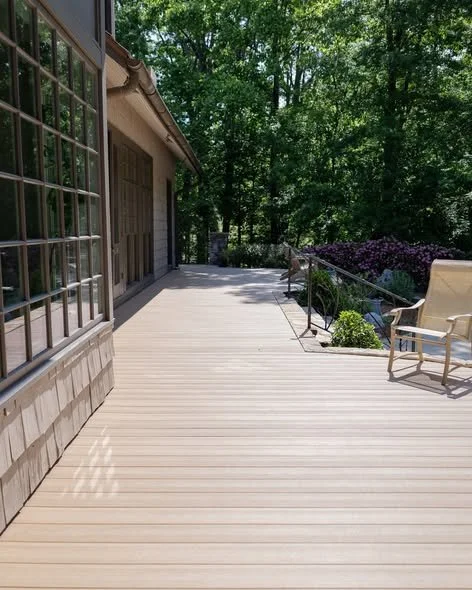 Completed custom luxury open-air porch remodel by Mims Construction Chattanooga TN