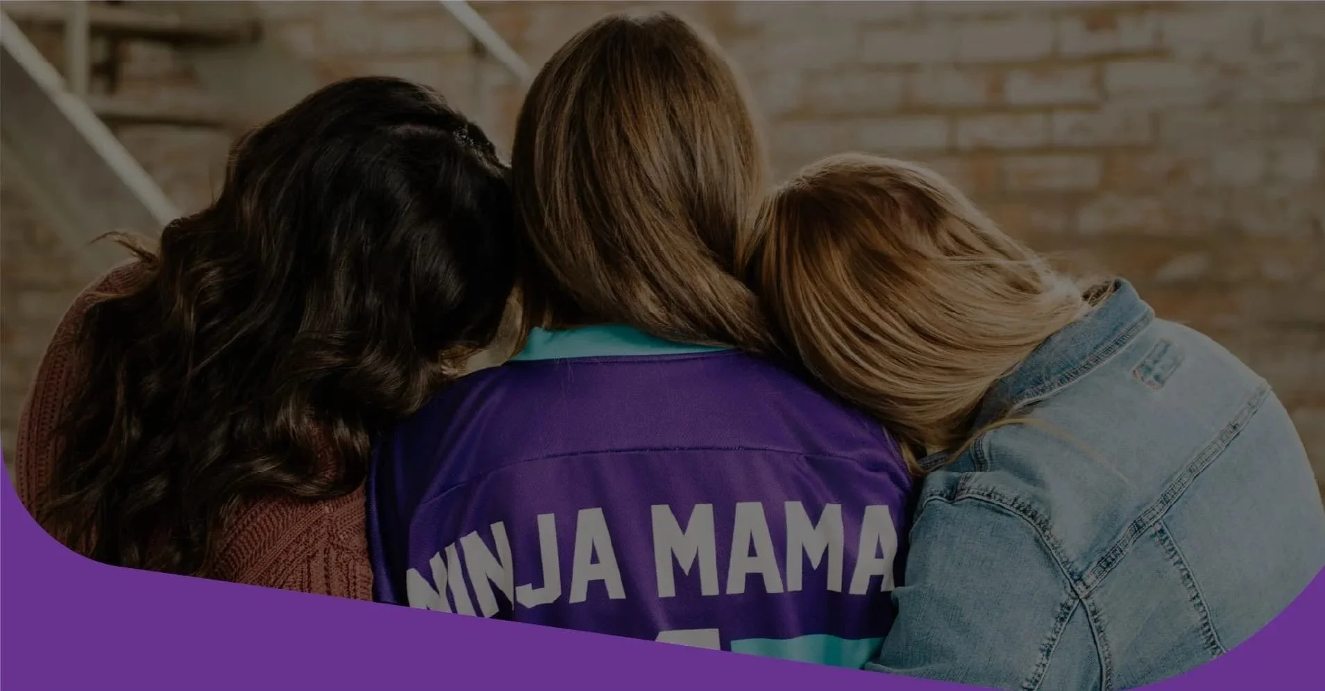 3 woman leaning on each other