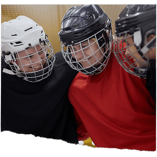 Hockey players smiling