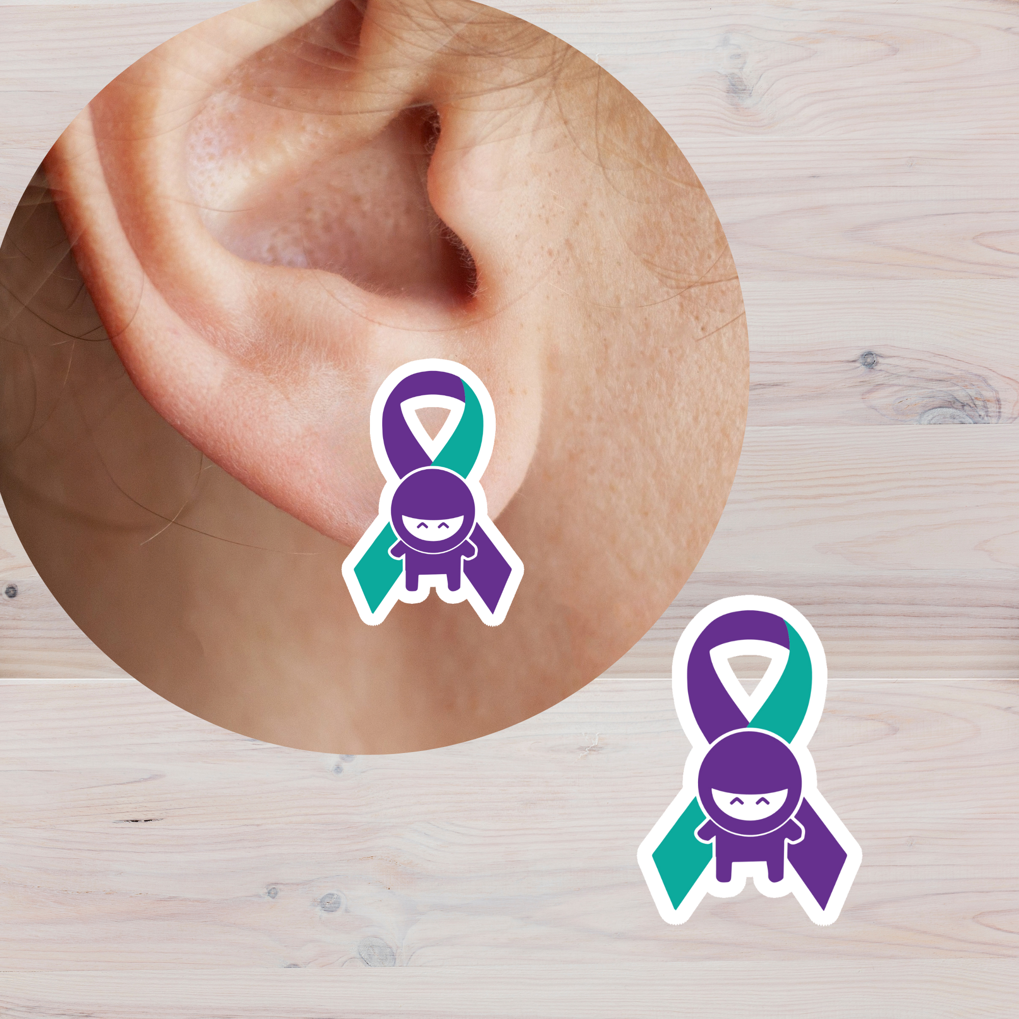Ninja Ribbon Earring Stud