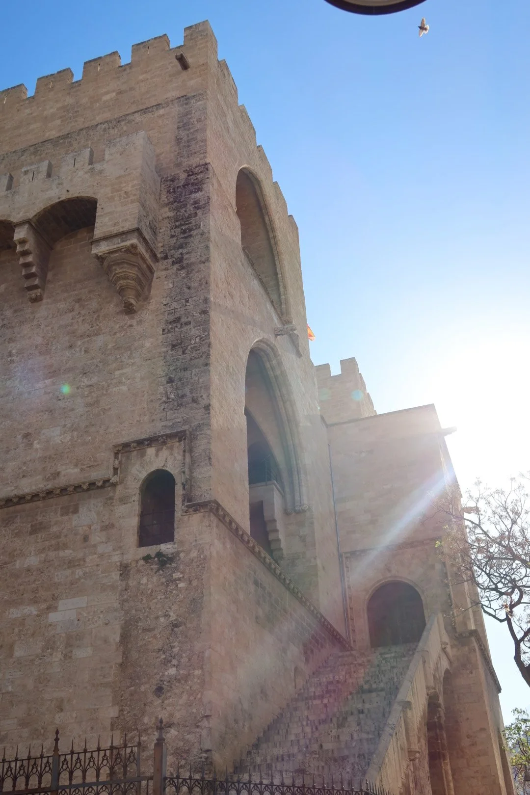 A historic stone citygate in Valencia centre, Torres de Serranos