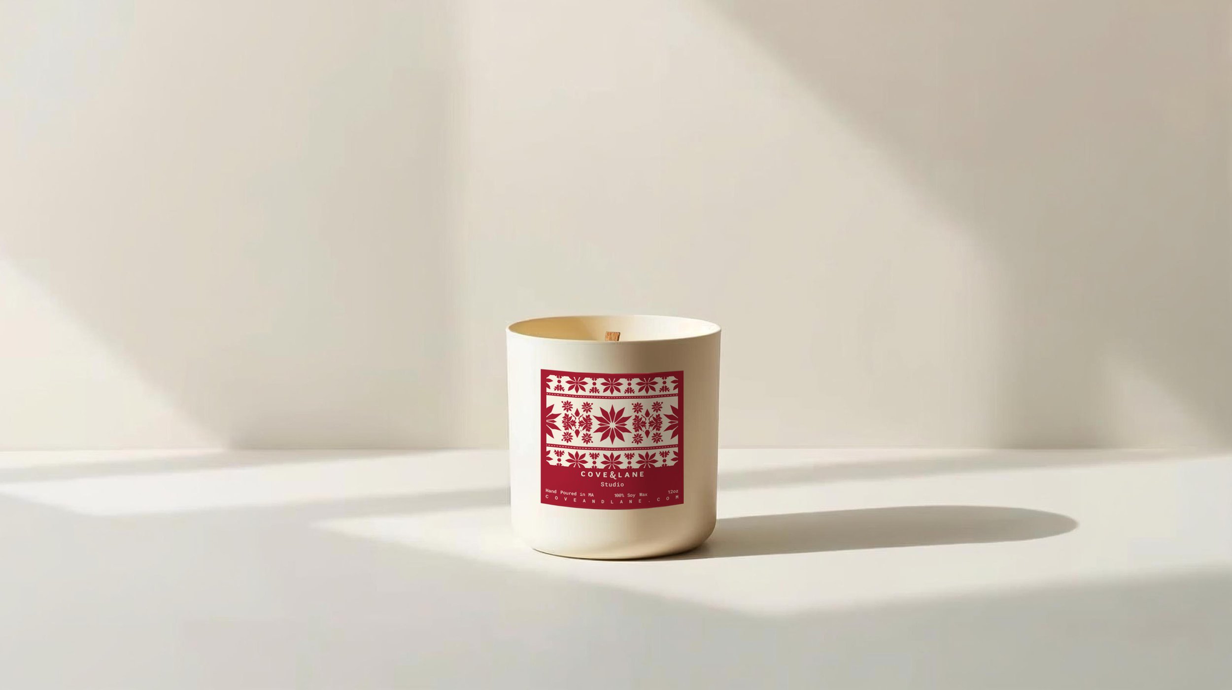 Nordic Holiday Collection: Poinsettia Candle - 12oz.