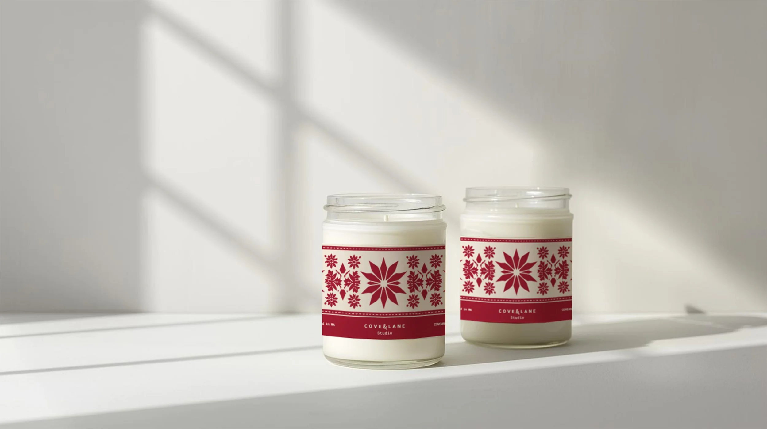 Nordic Holiday Collection: Poinsettia Candle - 8oz.