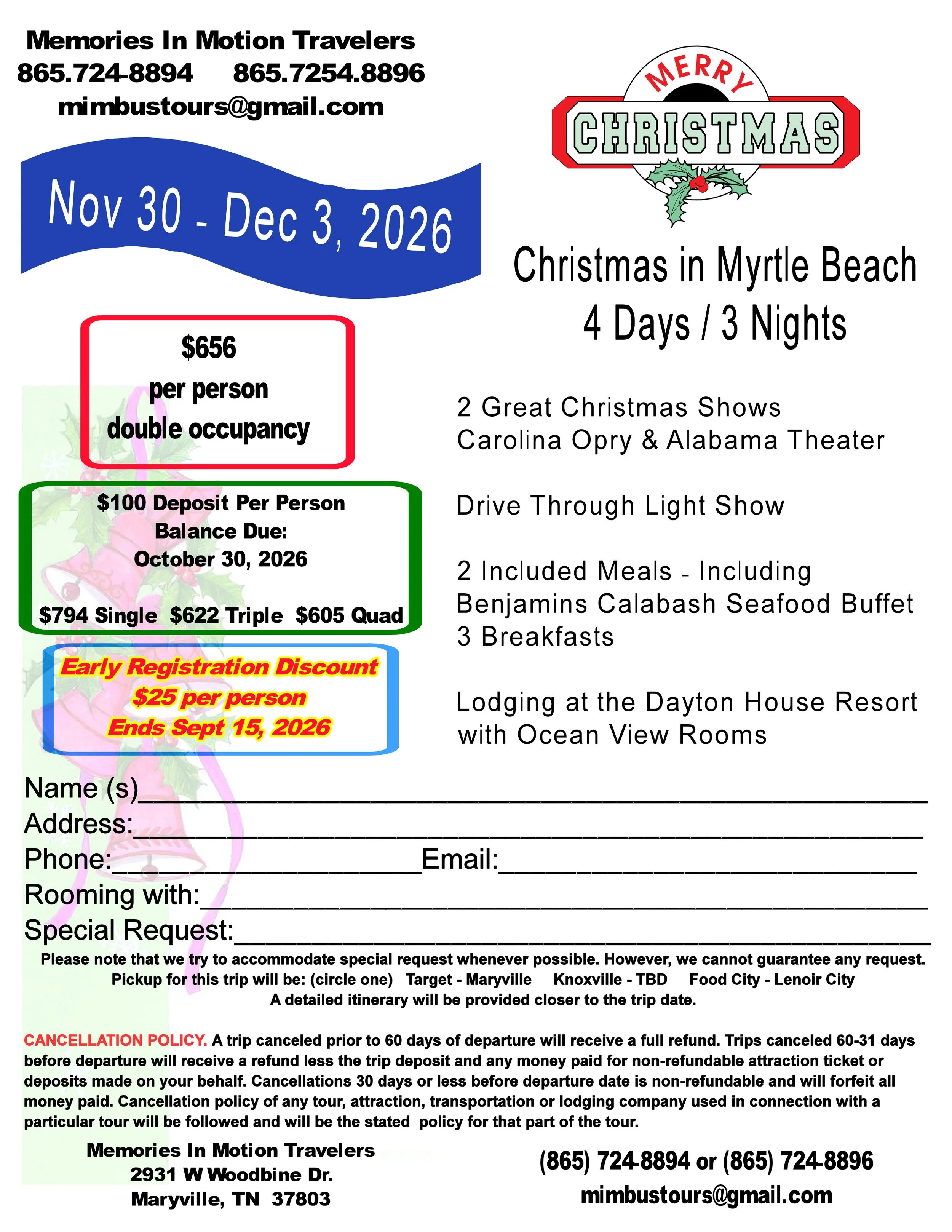 2026 Christmas in Myrtle Beach - Nov. 30 - Dec. 3, 2026