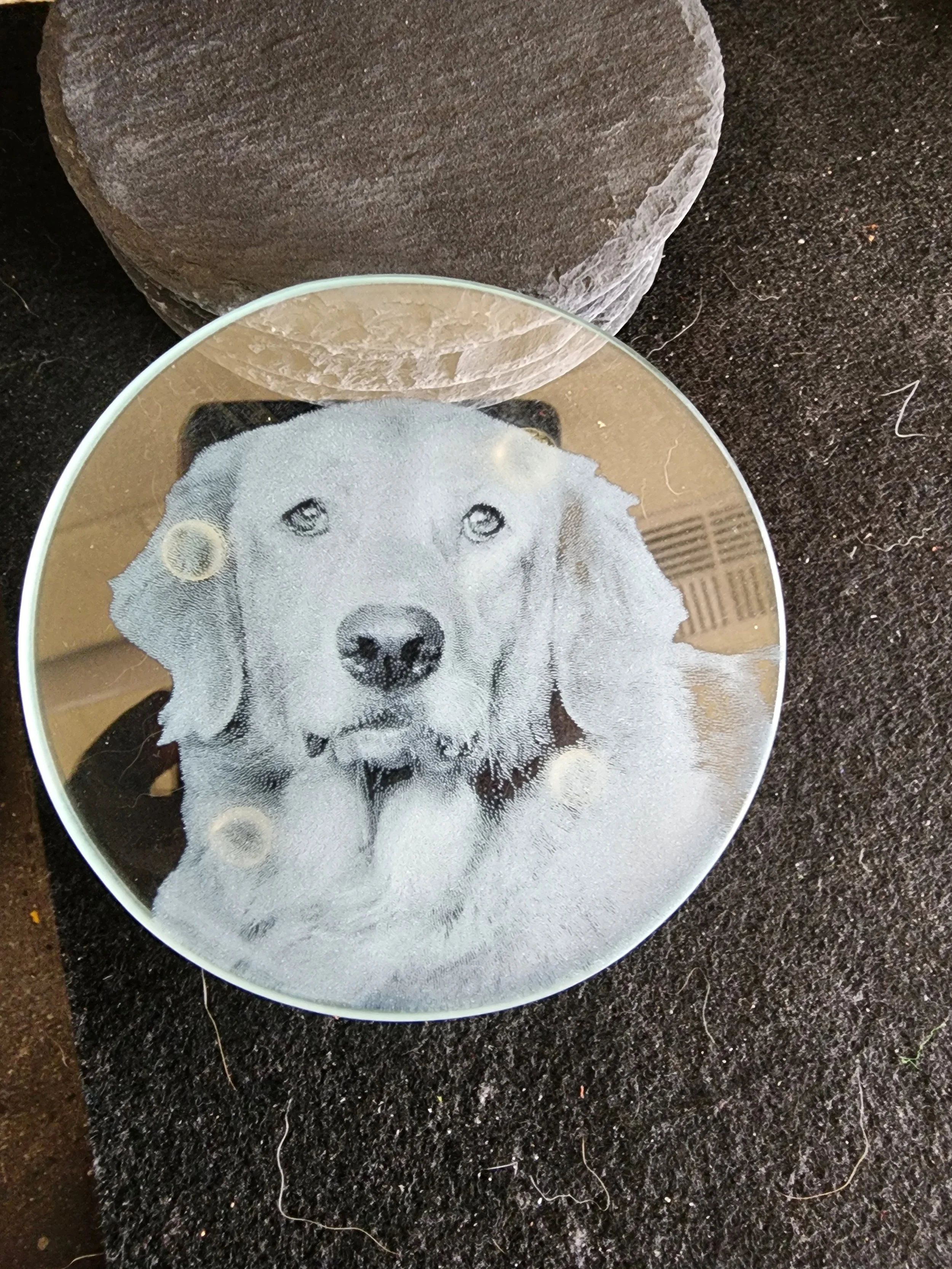 G retreiver glass coaster inverted.jpg