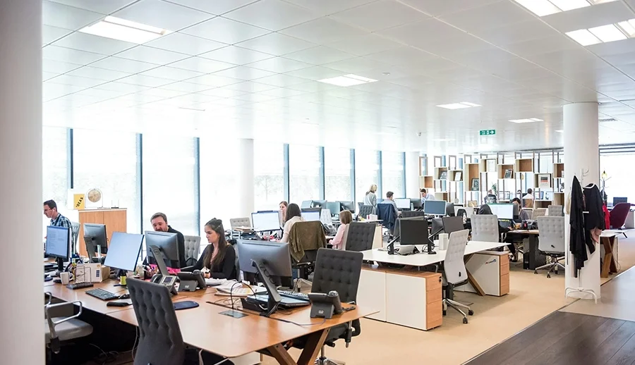 Modern office prepared for a Business VoIP phone system