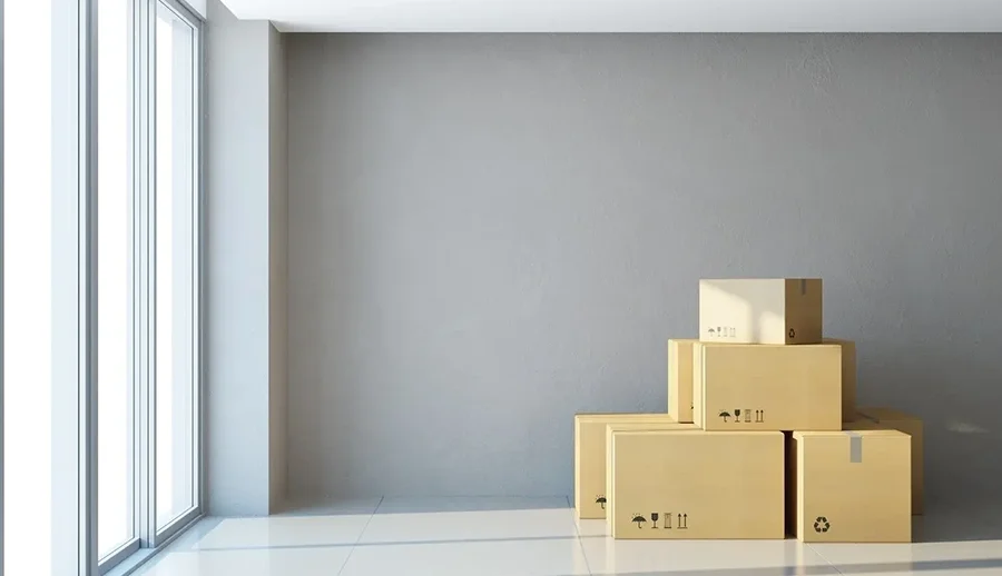 Moving boxes representing an office phone system relocation