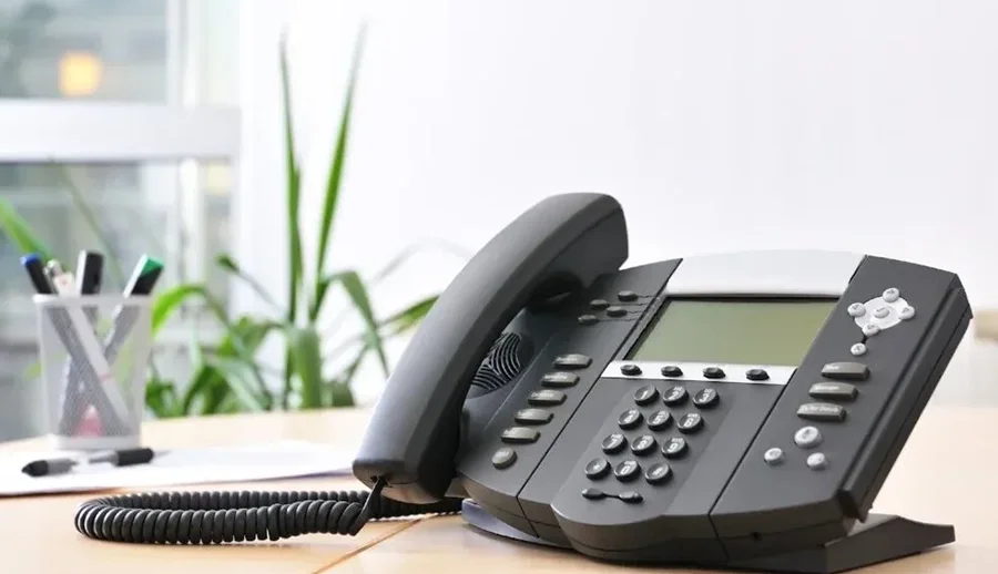 Office desk phone ready for professional system installation