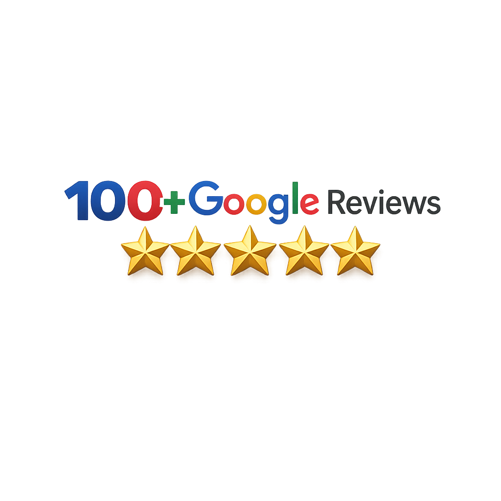 Google reviews illustration suggesting Eco Floors has over 100 5-star ratings.