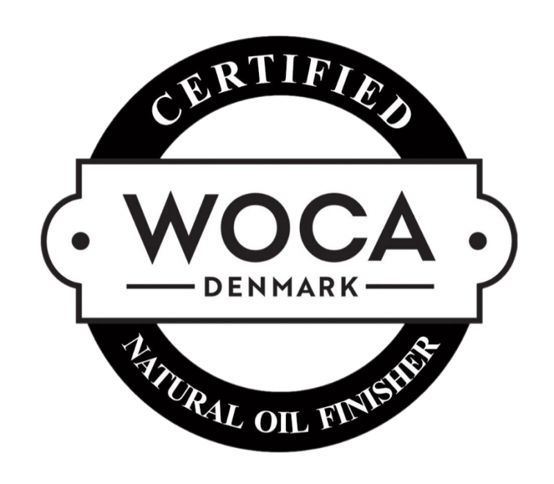 Logo for WOCA Denmark, a certified natural oil finisher