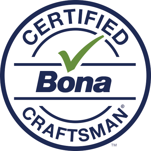 Certified Bona Craftsman logo with a green checkmark in a circular blue border.