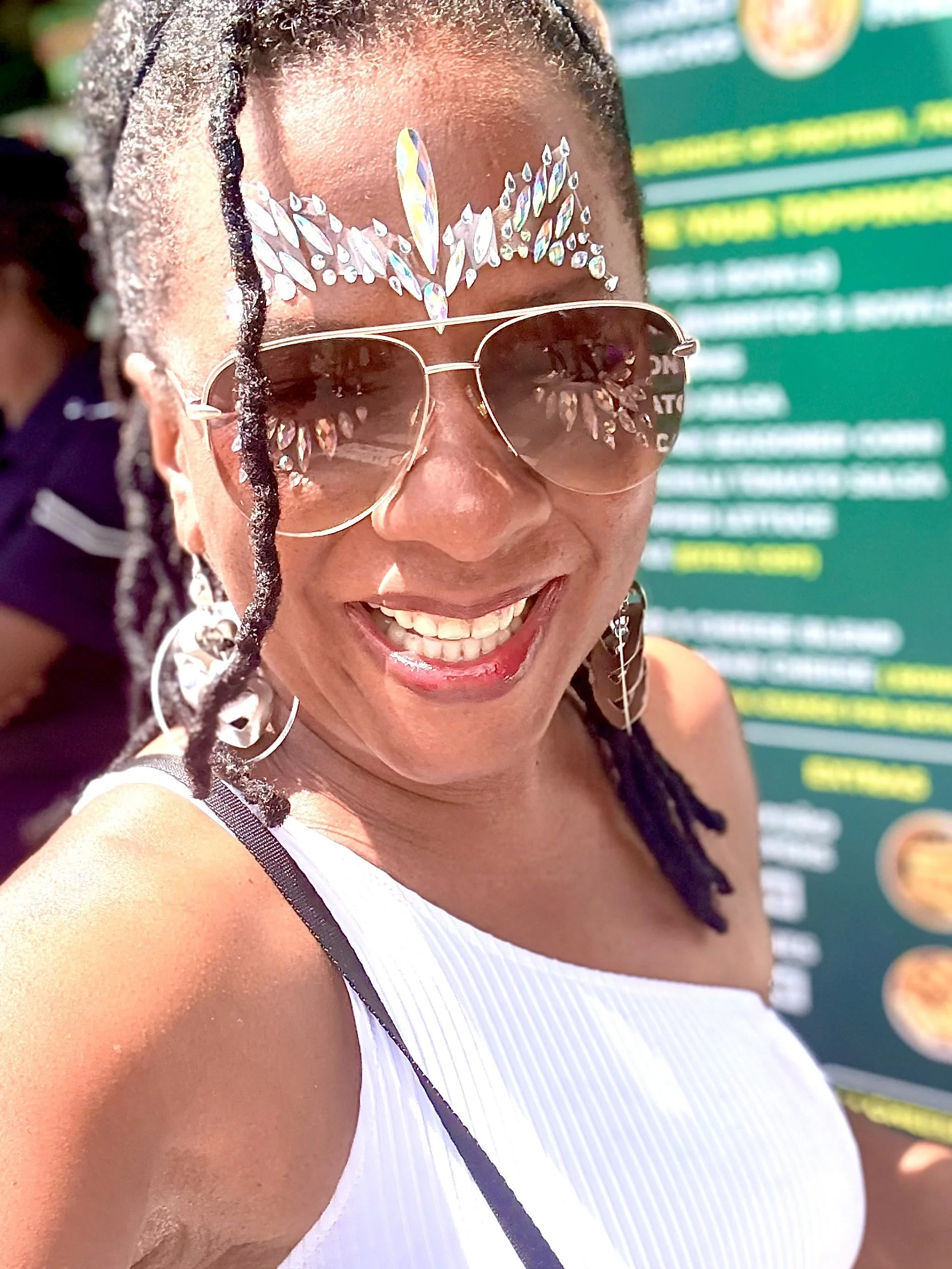 Marlo taking in the atmosphere at Monday Mas during Carnival in Trinidad 2026