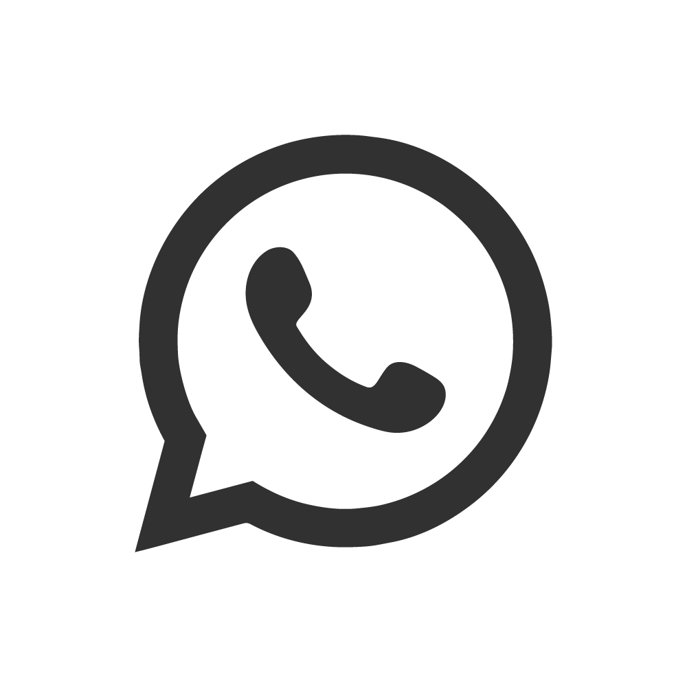 WhatsApp-Logo, ein Sprechblasen-Symbol mit einem Telefonhörer in der Mitte.