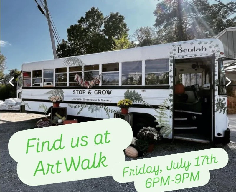We are popping up at the Lancaster ArtWalk this Friday from 6PM - 9PM and we&rsquo;re bringing the mobile potting bus LOADED with exclusive house plants and a curated mix of our favorite home goods and d&eacute;cor!🚌🌿🎨

🎉PLANT BINGO kicks off at 