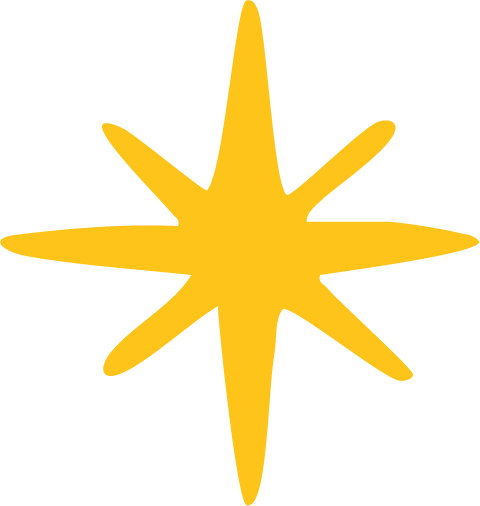 A yellow eight-pointed starburst shape against a black background.