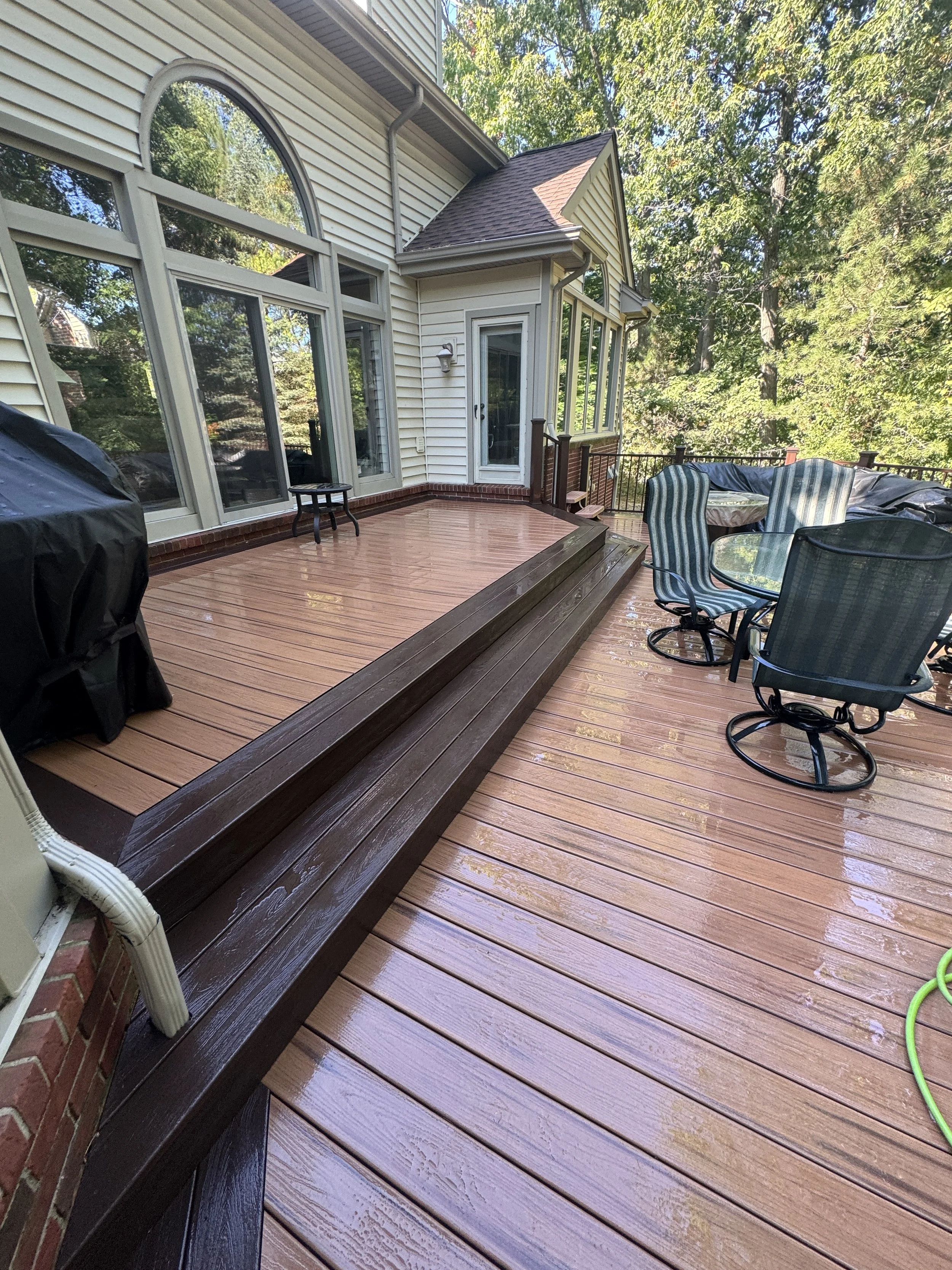 Trex composite deck after cleaning in Wayne County, MI | Island Shine