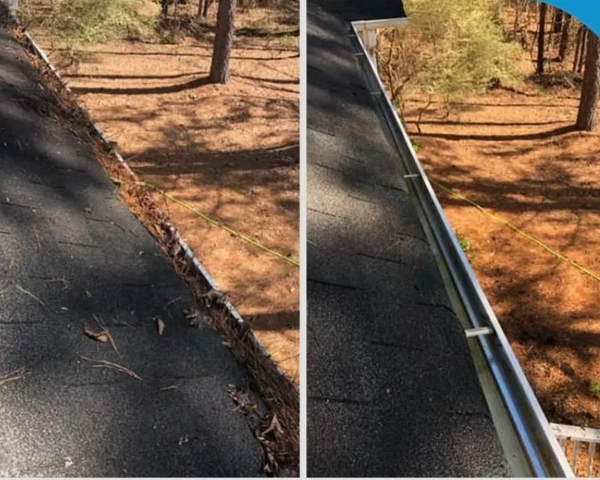 Gutter cleaning and brightening on a home in Wayne County, MI | Island Shine