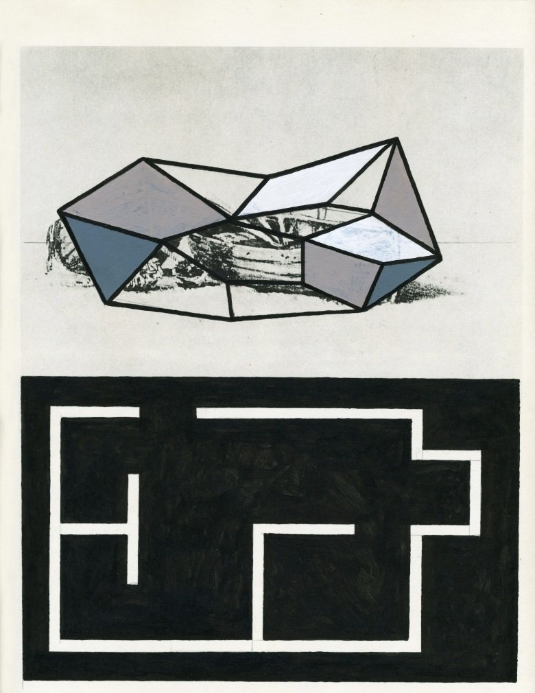   Naval Blueprint , 2017  Acrylic on Paper 31×23cm / 12×9in Private Collection, Los Angeles, CA