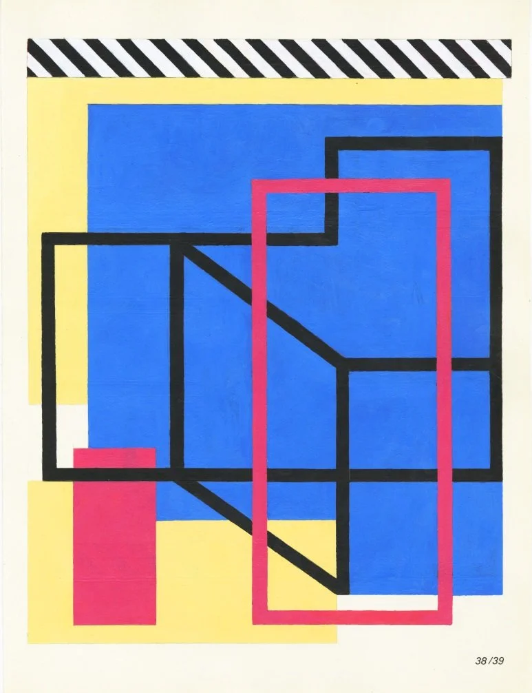   Layered Blueprint , 2018  Acrylic on Paper 31×23cm / 12×9in