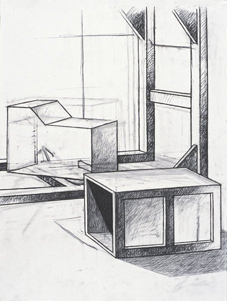   Box Drawing #4 , 2004  Charcoal 61×44cm / 24×18in