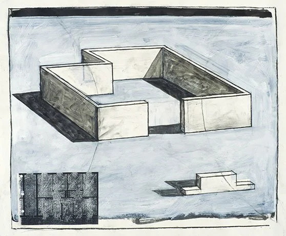   Concept of a Structure , 2004  Charcoal, Ink and Acrylic 51×61cm / 20×24in