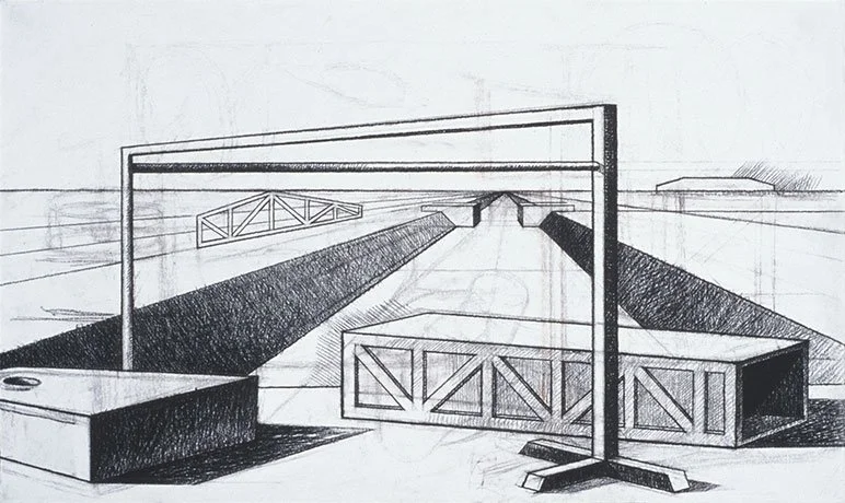   Inverted Perspective , 2003  Charcoal 30×50cm / 12×20in