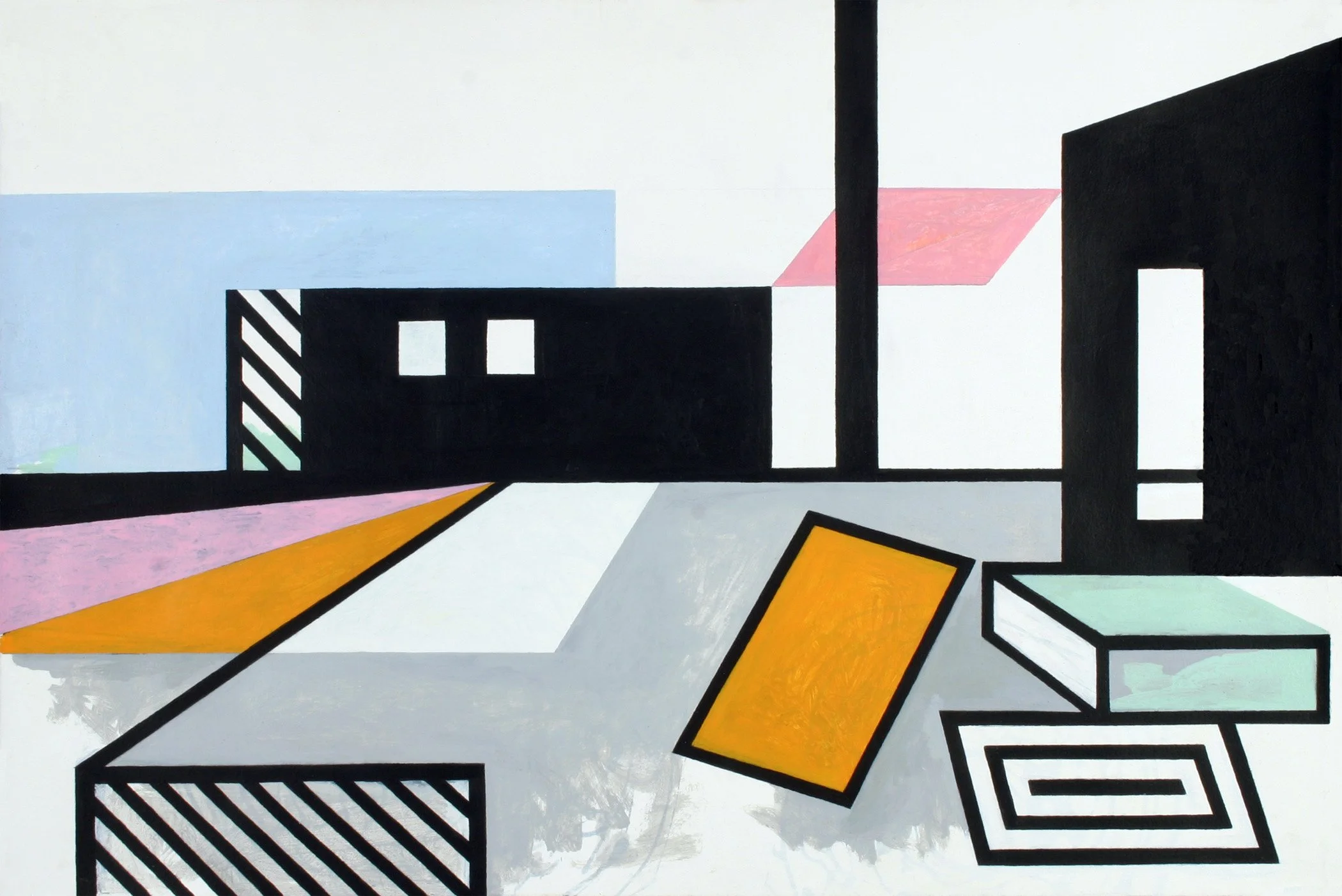   Axiomatic Scenario , 2020  Acrylic on Paper 38×57cm / 15×22in
