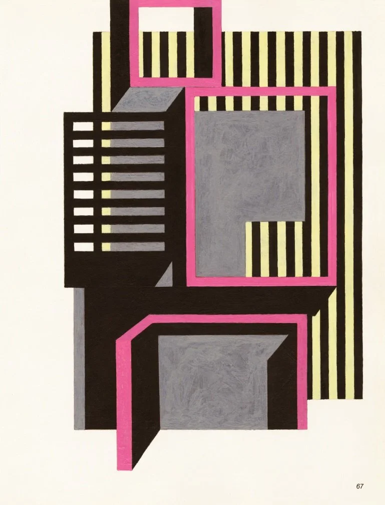   Striped Assembly , 2018  Acrylic on Paper 31×23cm / 12×9in Private Collection, Kansas City, MO