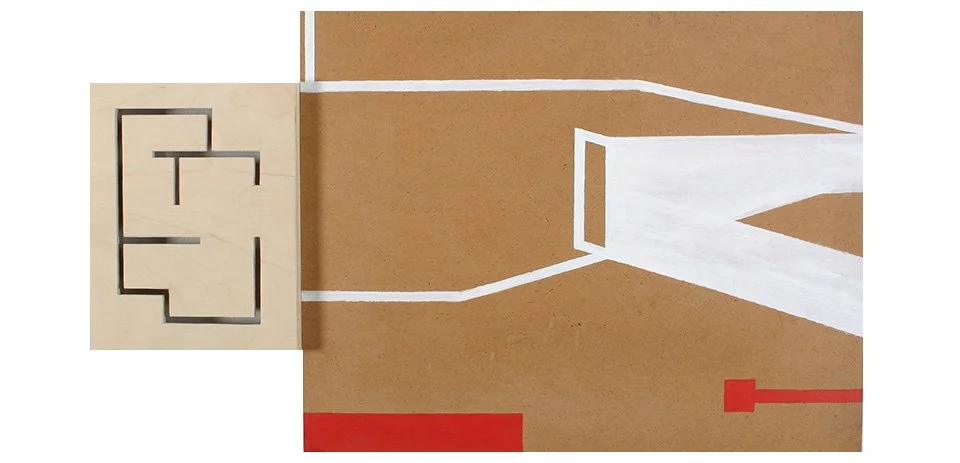   3D Construction , 2011  Acrylic on Wood 38×63×5cm / 15×25×2in