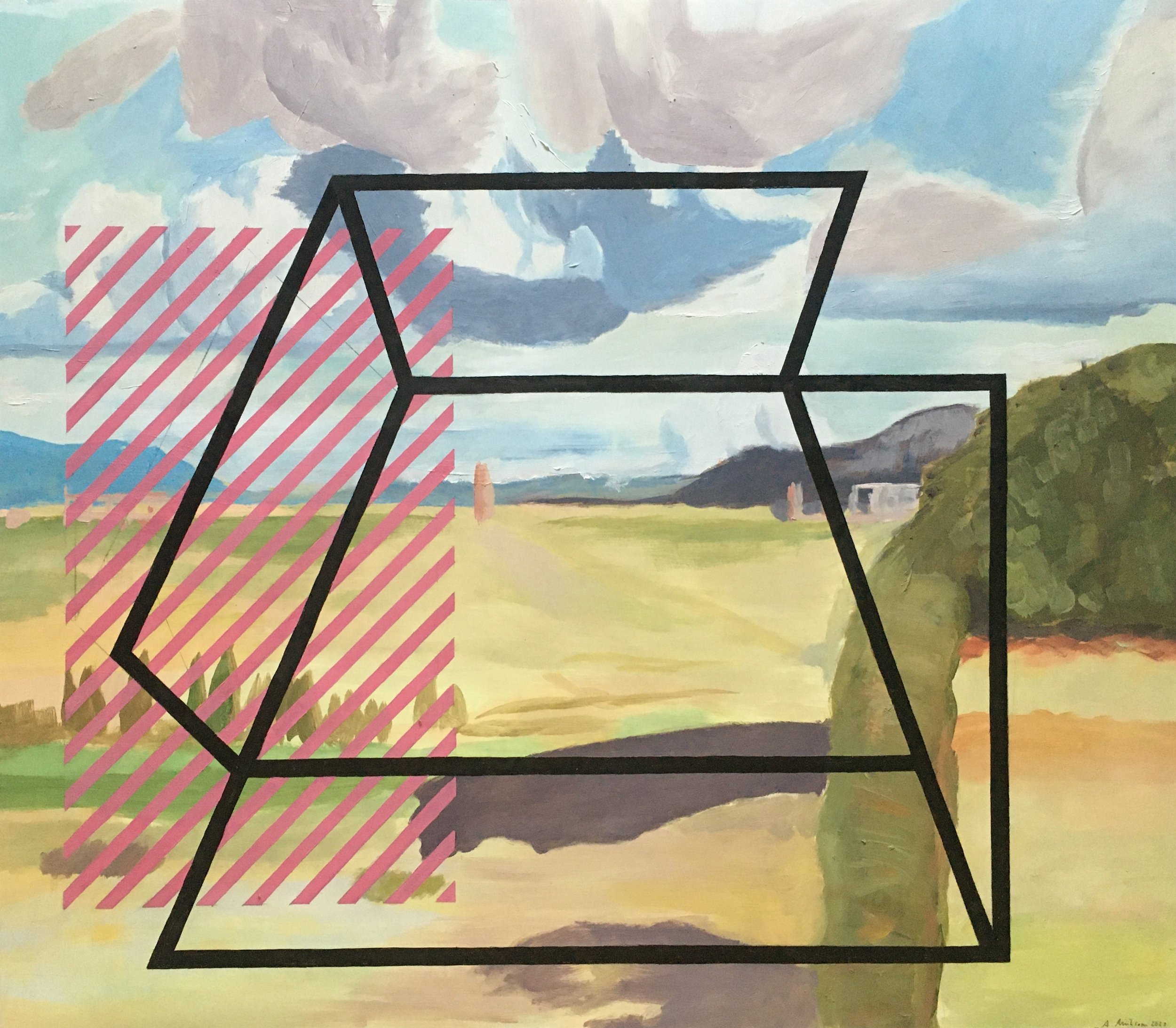   Mimetic Construct , 2022  Oil on Paper 51x59cm / 20x23in Private Collection, Kansas City, MO