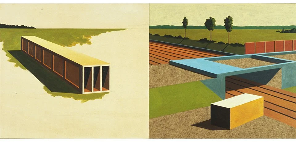   M.T. Spaces Small , 2008  Acrylic on Wood 35×85cm / 14×34in