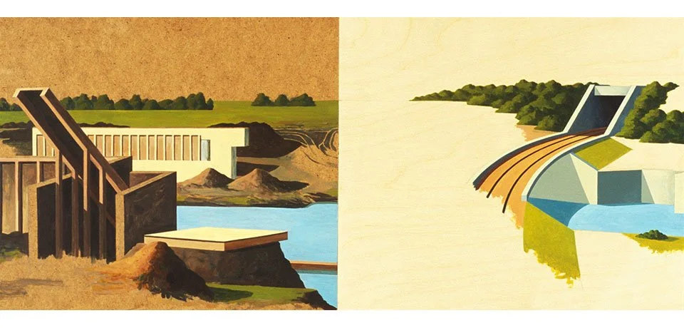   Remodeled Space , 2009  Acrylic on Wood 32×78cm / 13×31in Private Collection, Murray, KY