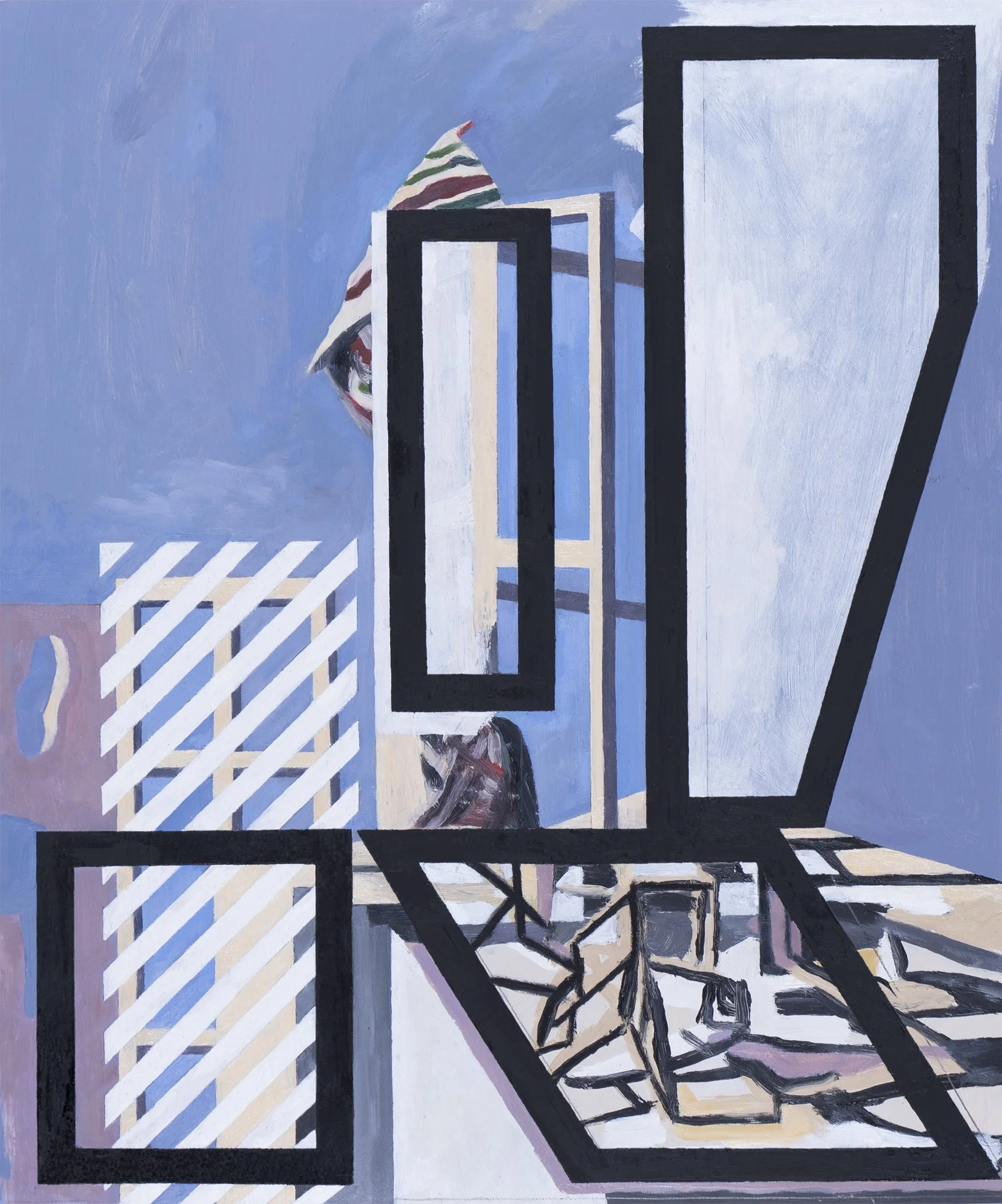   Cryptosculptural Site , 2022  Oil on Paper 43×35cm / 17×14in