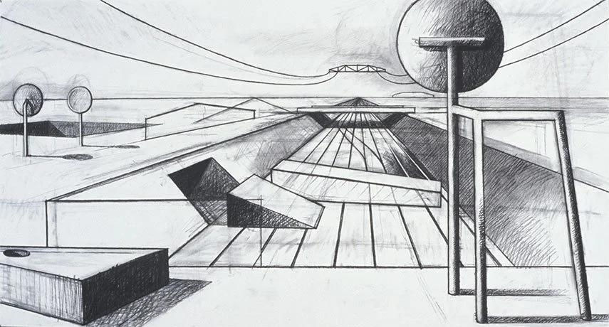   Mechanical Perspective , 2006  Charcoal 32×60cm / 13×24in